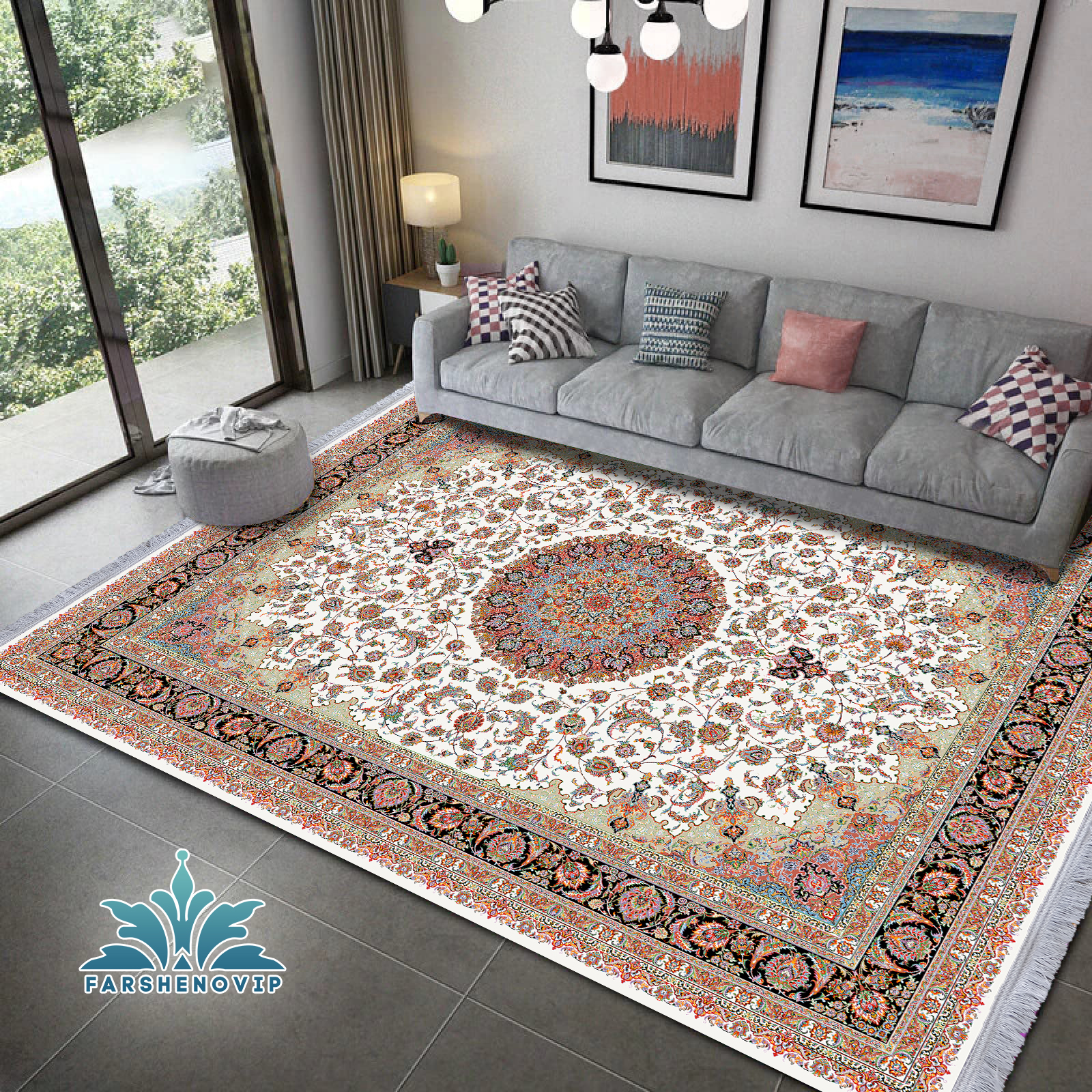 مخمل فرش کالکشن ابریشم کدB103