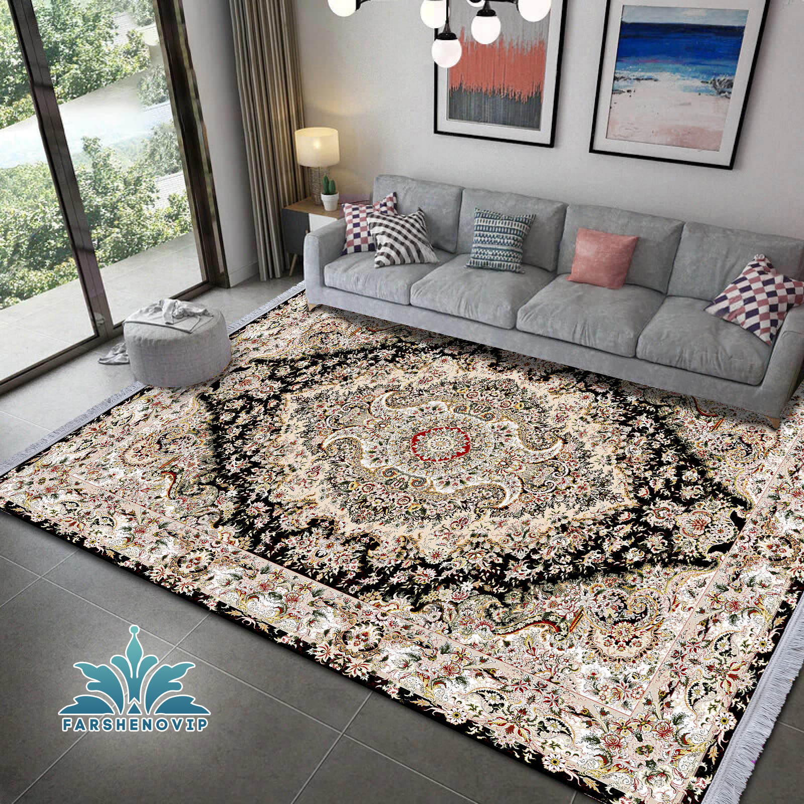 مخمل فرش کالکشن ابریشم کدB104