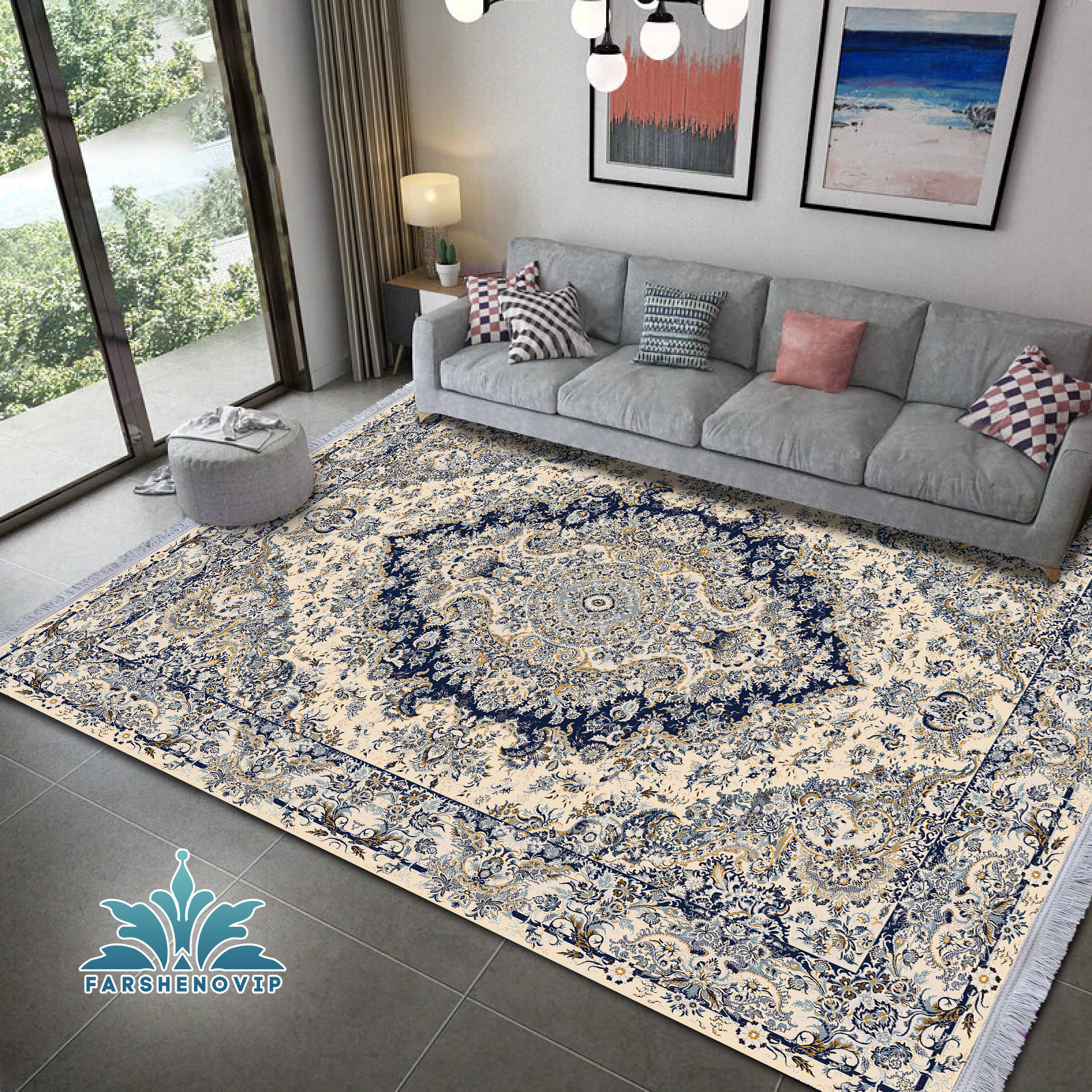 مخمل فرش کالکشن ابریشم کدB104+