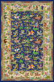 مخمل فرش شکارگاه پارسی سورمه ای