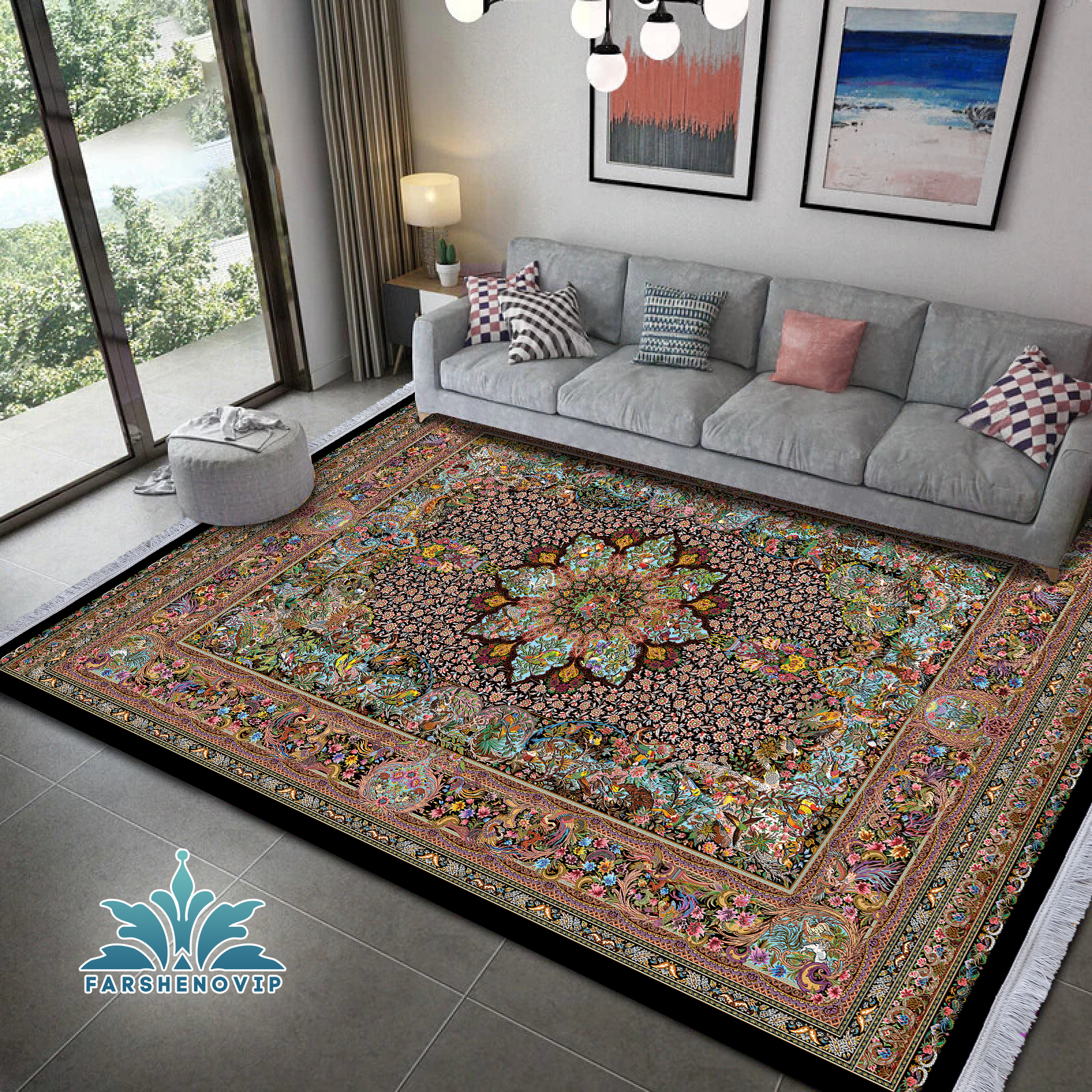 مخمل فرش کالکشن ابریشم کدB105